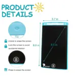 8.5 inch LCD Colorful Writing Tablet Child Handwriting/Drawing/Painting Blackboard Erasable Ultra-Thin Pads All in 1 Learning Tab for kids - Image 3