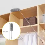 Grey Duster Extendable Telescopic Microfiber Duster, Feather Duster with Extra Long 100 inches Telescopic Pole and Bendable Head,Washable,Hand Duster for Cleaning High Ceiling Fans, Cars, Blinds, Cobweb - Image 3