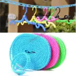 New 5m Nylon Non-slip Clothes Dryer Rope With Hook For Travel Camping Windproof Laundry Rope Clothes Hangers