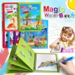 Reusable Magic Water Quick Dry Book Water Coloring Book Doodle with Magic Pen Painting Board for Children Education Drawing Pad (Random Design & Assorted Color) (Multi Color, 4)
