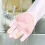 Reusable Magic Dish washing Gloves with scrubber, Silicone Cleaning, Scrub Gloves for Wash Dish, Car Washing, Kitchen, Bathroom Multipurpose Usage 40 Ratings - Image 3