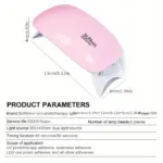 Professional Nail Dryer 6W UV Lamp for Nail Art - LED Gel Curing Machine with USB - Image 2