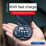 Multifunctional USB Data Cable Set, Storage Box with Multi USB Charging Adapter Cable Kit Micro USB A Type C Lighting, Charging and Data Transfer Cable Kit, Card Storage, Tray Eject Pin. (Midblue) - Image 3