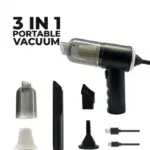 3 in 1 MINI CAR VACCUM CLEANER for Car, Vaccum Cleaner with Blower, Rechargabe Car Vaccum Cleaner, 3 in 1 Vaccum Cleaner for Car Cleaning with Blower - Image 3
