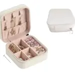 Flannel Jewelry Box Organizer Earrings Portable Jewellery Storage Box - Image 4