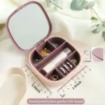Luxury Mini Jewel Box with mirror / Jewelery Organizer Storage Box / Portable Jewel Box for Travel / Jewellery box for Necklace Ring Earring Case