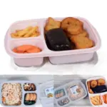 School Lunch Box with Spoon multicolor 2 portions