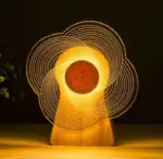 Wood Acrylic Observation Wheel USB Rechargeable Table Lamp For Bedroom Gift