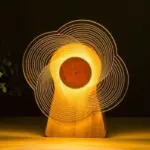 Wood Acrylic Observation Wheel USB Rechargeable Table Lamp For Bedroom Gift
