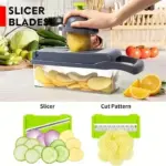 Multifunctional 14 in 1 Vegetable Chopper Slicer, Food Chopper with 8 Blades, chopper and Container for Salad, Onion Chopper, Veggie Slicer, Cutter Dicer, Potato Carrot Garlic Chopper, Kitchen Gadget, Easy-to-Clean Vegetable Dicer, Efficient Food ,chopper - Image 2
