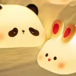 Cute Silicone Panda Rabbit LED Night Light – USB Rechargeable Touch Lamp*
