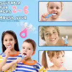 U shape Silicone Toothbrush for kids, Portable Hand-Held Shaped Infant Soft Bristle 360 Degrees Mouth tooth brush for toddlers