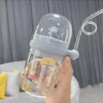 Baby dolphin Water Bottle Car Fountain Whale Children Cup Baby Feeding Bottle Straw sipper Water Cup Outdoor Portable Cup with Straw 280ml - Image 6