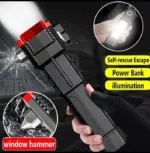 TORCH Multifunction Hammer Portable Led Flashlight Rechargeable LED Hammer Torch Flashlight,Car Emergency Tool with Window Breaker,Cutter - Image 2