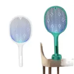 Mosquitoes Lamp Racket 2 In 1 Electric Fly Swatter Powerful USB Rechargeable Grid 3-Layer Mesh Home Fly Killer Lamp WITH STAND - Image 3