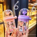 Baby dolphin Water Bottle Car Fountain Whale Children Cup Baby Feeding Bottle Straw sipper Water Cup Outdoor Portable Cup with Straw 280ml