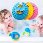 Baby Shower Cap Bath Silicone Waterproof Cap Shampoo Shield Hat Prevent Water Entering Eyes Ears