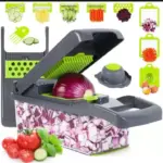 Multifunctional 14 in 1 Vegetable Chopper Slicer, Food Chopper with 8 Blades, chopper and Container for Salad, Onion Chopper, Veggie Slicer, Cutter Dicer, Potato Carrot Garlic Chopper, Kitchen Gadget, Easy-to-Clean Vegetable Dicer, Efficient Food ,chopper - Image 3