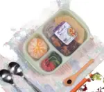 School Lunch Box with Spoon multicolor 2 portions - Image 2