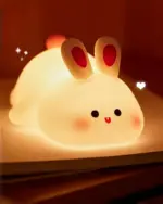 Cute Silicone Panda Rabbit LED Night Light – USB Rechargeable Touch Lamp* - Image 4