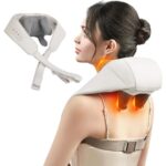 Neck and Shoulder Massager with Heat, Portable Massage Pillow, Shiatsu Back Shoulder and Neck Massager with Heat, 5D Kneading Neck Massager, for Pain Relief Deep Tissue
