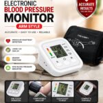 Digital Blood Pressure Monitor Upper Arm Automatic BP Machine with Large LCD Display, Voice Function, USB Rechargeable & Memory – Home Use for Adults & Seniors