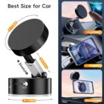 Magnetic Car Mobile Holder for Dashboard Vacuum Suction, 360-Degree Adjustable, Phone Holder Mount Hand Free Magnetic Cell Phone Stand with Strong Grip,Shockproof Suction Cup Mount